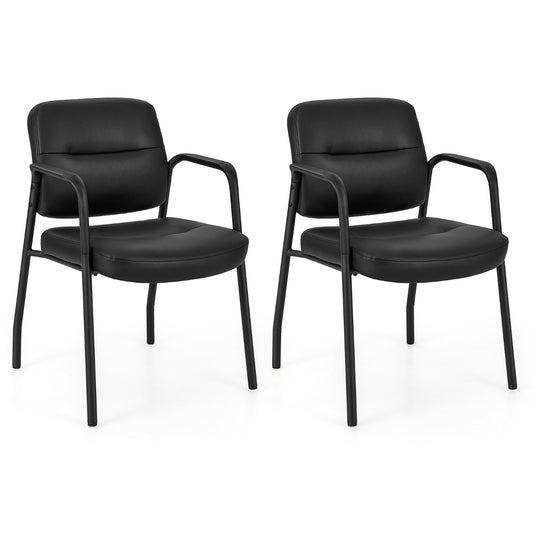 LIVSK Gecapitonneerde Wachtkamerstoelen - Ergonomisch Ontwerp - Dikke Kussens - Metalen Frame - Tot 160 kg - Zwart