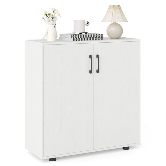 LIVSK Verstelbare Opbergkast - Ruimtebesparend Dressoir - Tot 80 kg Draagvermogen - Stevige Constructie - 80 x 31,5 x 82 cm - Wit