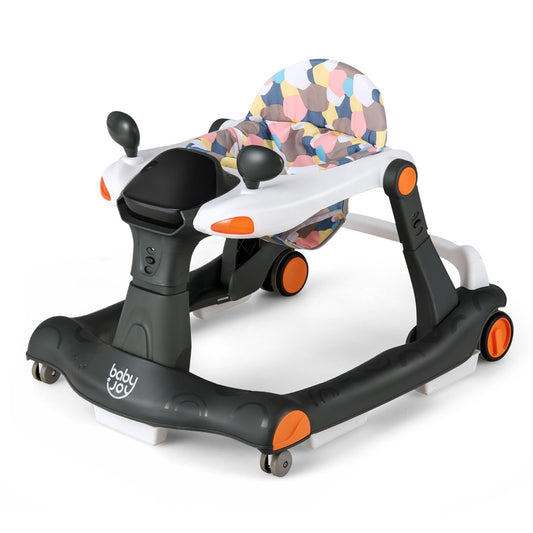 LIVSK 2-in-1 Baby Loopstoel - Verstelbare Hoogte & Snelheid - Veiligheidsbumper - Muziek & Lichteffecten - Voor 6-18 maanden -