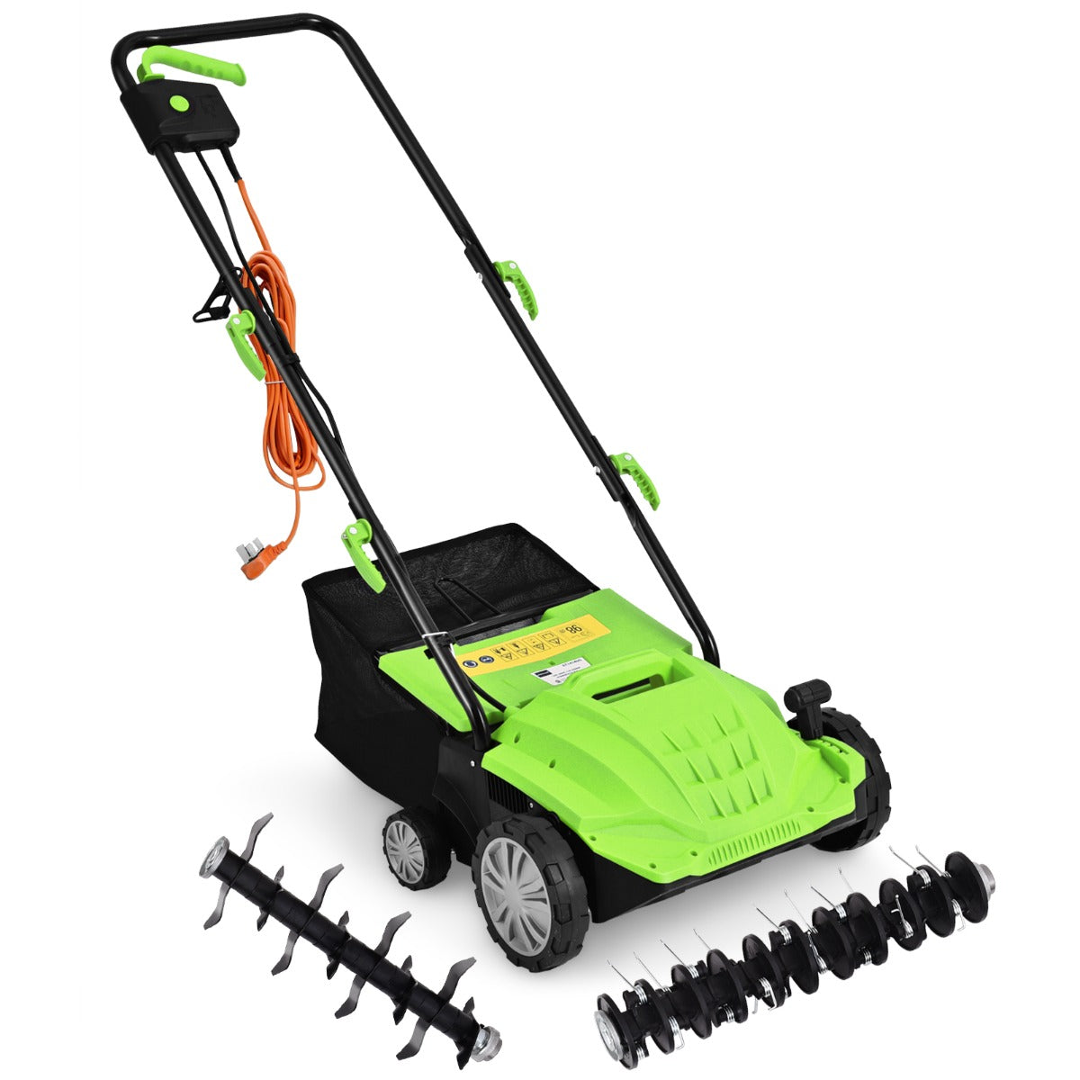 LIVSK Elektrische Verticuteermachine - 32 cm Werkbreedte - 3 Dieptestanden - 30 l Opvangzak - Ergonomisch en Veilig - Groen