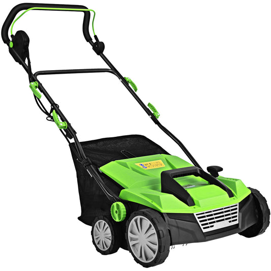 LIVSK Elektrische Verticuteermachine 2-in-1 - Krachtige 13 A Motor - 38 cm Werkbreedte - Hoogteverstelling - Opvangzak 45 L -