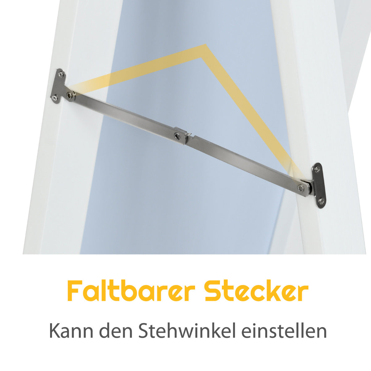 LIVSK Staande/Hangende Passpiegel 160 x 37 cm - HD Beeldvorming - Massief Houten Frame - U-vormige Beugel - Wit