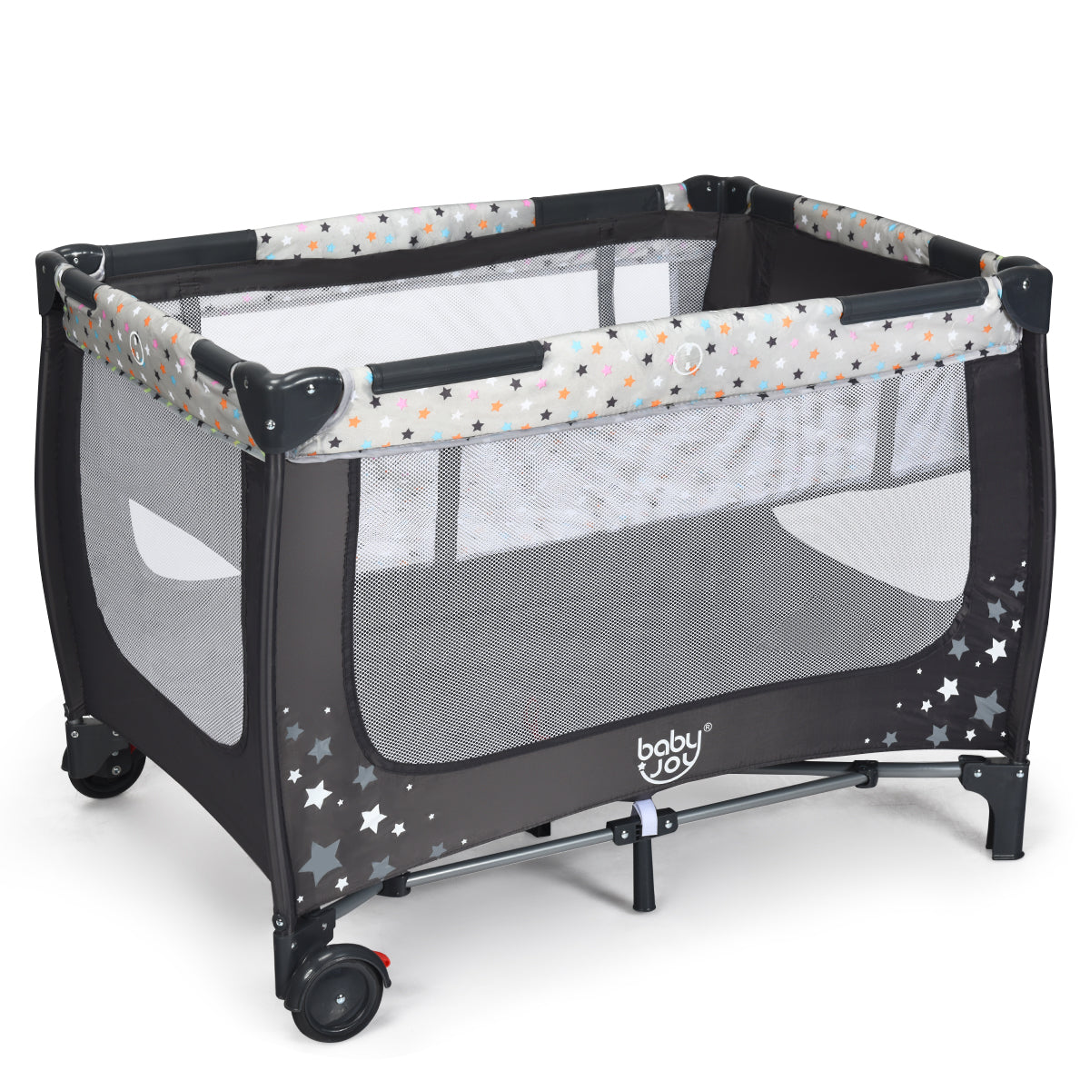 LIVSK 2-in-1 Babybed en Box - Opvouwbaar en Draagbaar - Inclusief Draagtas - 125 x 65 x 76 cm - Grijs