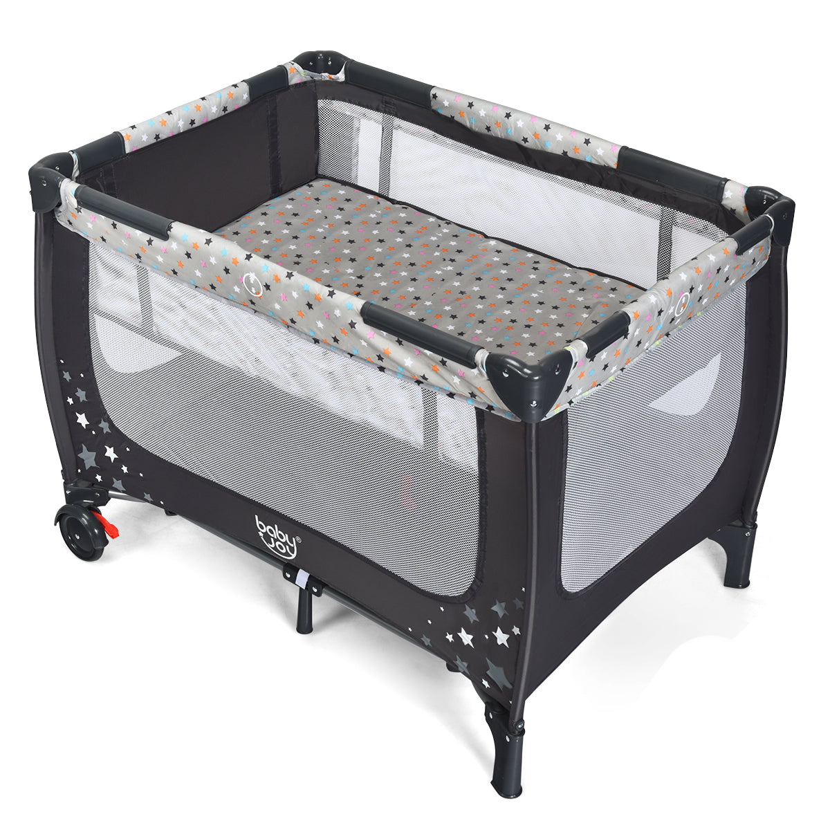 LIVSK 2-in-1 Babybed en Box - Opvouwbaar en Draagbaar - Inclusief Draagtas - 125 x 65 x 76 cm - Grijs