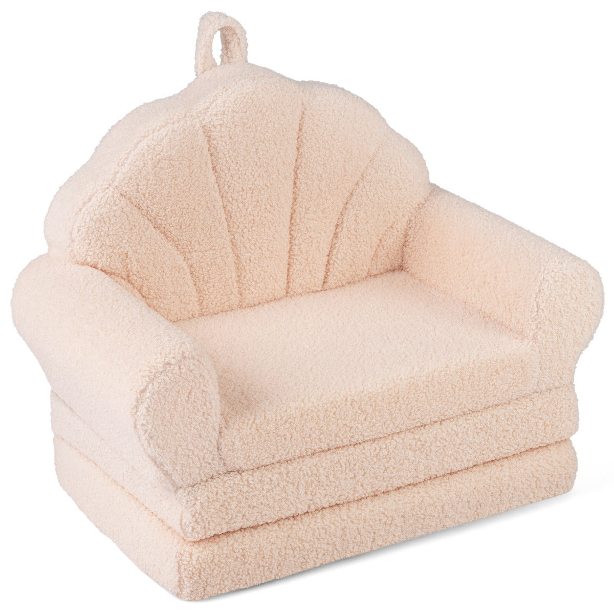 Livsk costway 2 in 1 uitklapbare kinderbank kinderfauteuil met slaapfunctie kinderbank voor jongens en meisjes vanaf 3 jaar beige