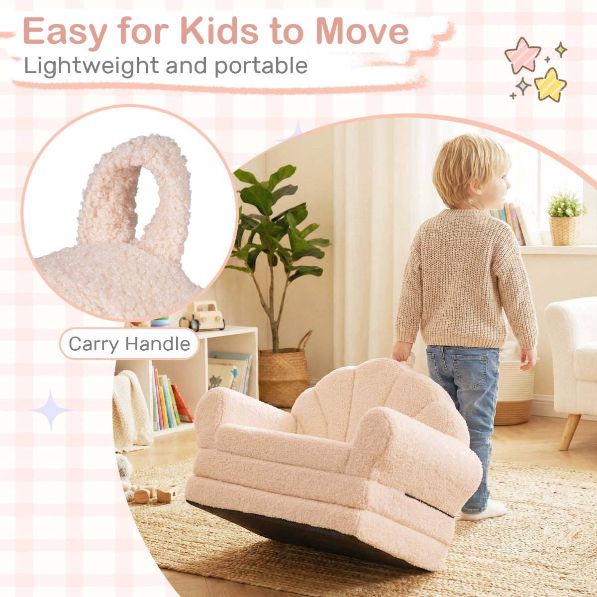 Livsk costway 2 in 1 uitklapbare kinderbank kinderfauteuil met slaapfunctie kinderbank voor jongens en meisjes vanaf 3 jaar beige