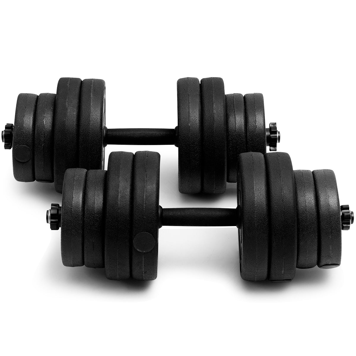 LIVSK Verstelbare Halterset - 2-in-1 Halter en Barbell - Max 30 kg - Antislip Handvat - Duurzaam - Compact - Zwart