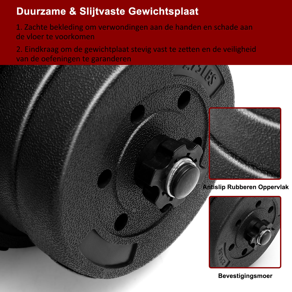 LIVSK Verstelbare Halterset - 2-in-1 Halter en Barbell - Max 30 kg - Antislip Handvat - Duurzaam - Compact - Zwart