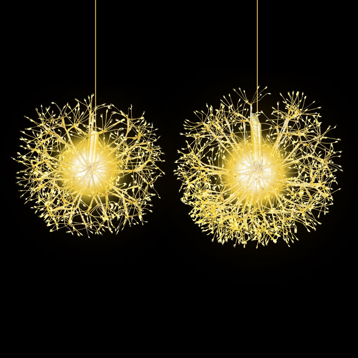 LIVSK Paardenbloem Kerstverlichting - Set van 2 - 1488 Warmwitte LED's - Weerbestendig - Eenvoudige Installatie - Goud