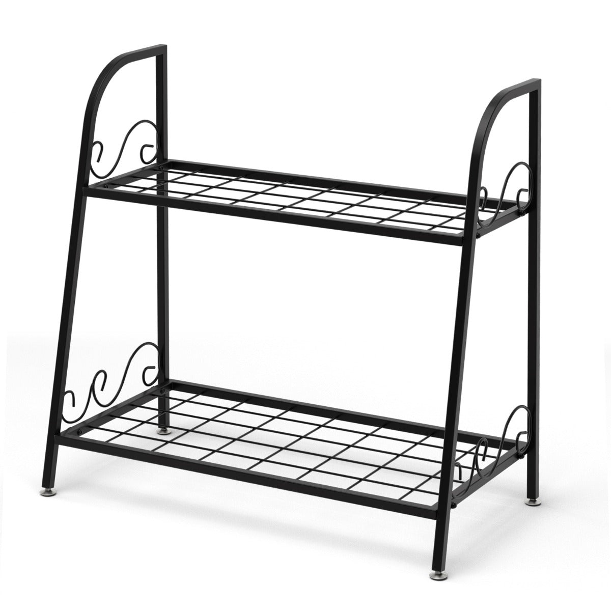 LIVSK Metalen Plantentribune - Stevig Stalen Frame - 2 Niveaus voor Planten en Decoratie - Binnen/Buiten Gebruik - 63 x 30,5 x
