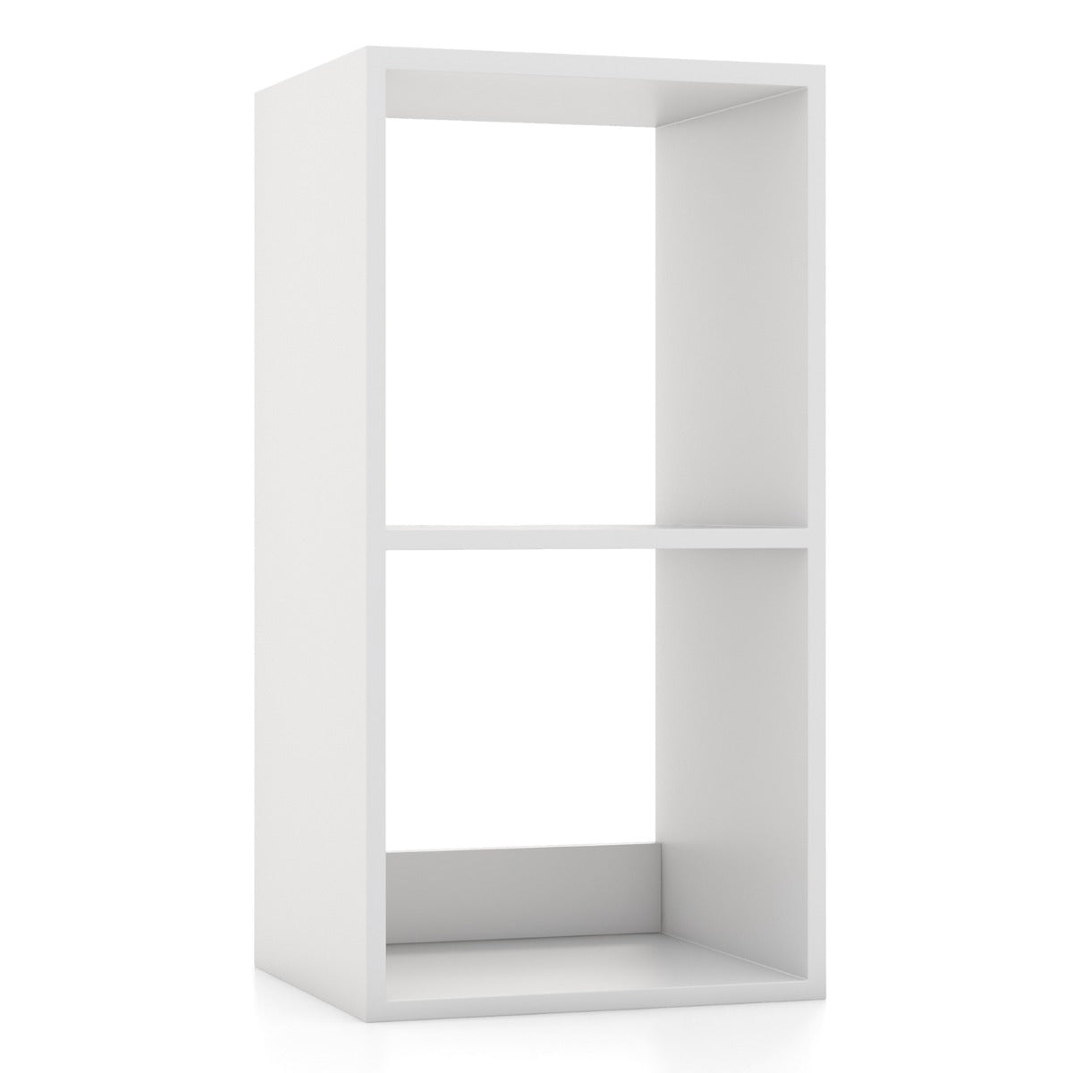 Livsk costway 2 niveau open rekken 2 cube boekenkast anti kantel kit vrijstaande boekenkast moderne display plank opslageenheid voor slaapkamer 1 1