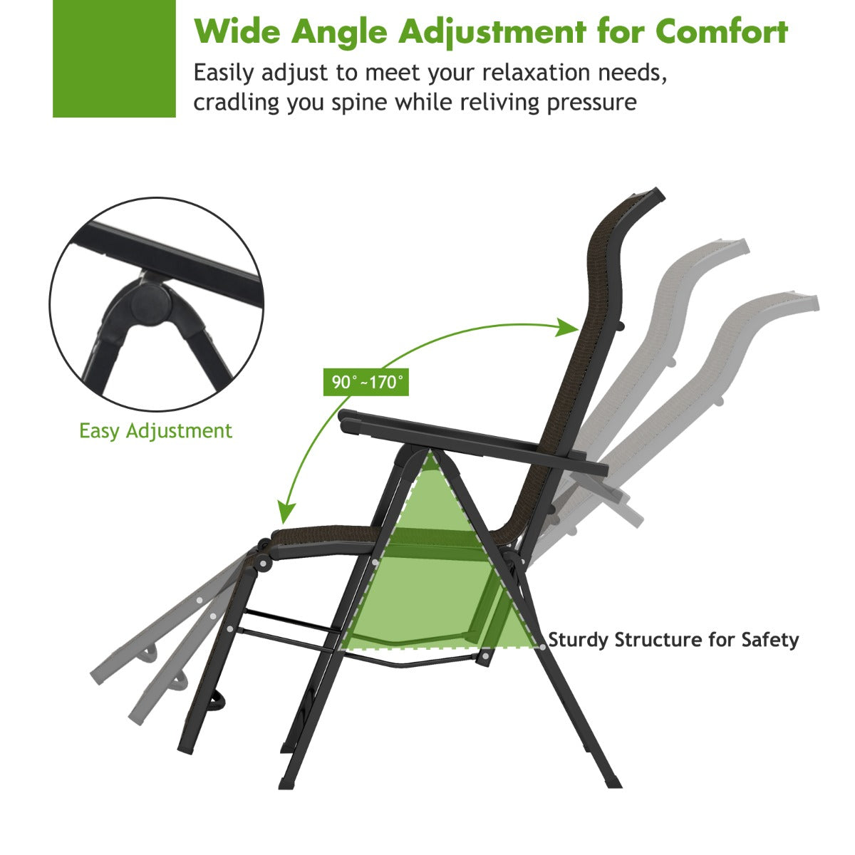 LIVSK Opklapbare Ligstoel - Verstelbare Rugleuning - Duurzaam PE Rotan - Lichtgewicht en Draagbaar - Tot 100 kg - Bruin