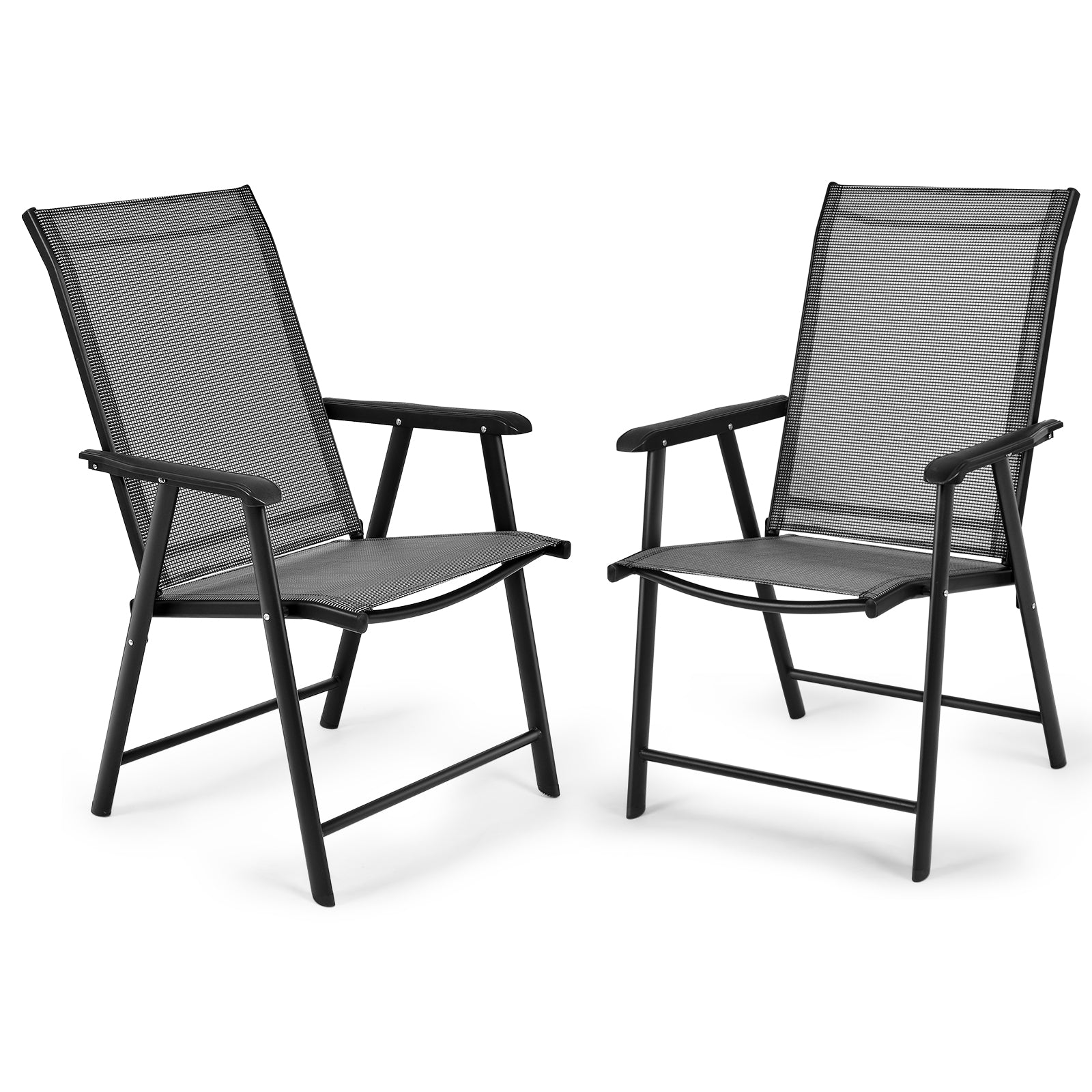 LIVSK Opvouwbare Klapstoelen - Hoog Zitcomfort - Ergonomische Rugleuning - Ademende Stof - Draagvermogen 110 kg - Grijs