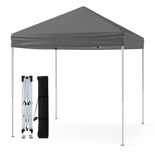 LIVSK Pop-up Tuinhuisje - Oxford Stof met Zilveren Coating - UPF 50+ Zonbescherming - Verstelbare Hoogte 220-240 cm - Grijs