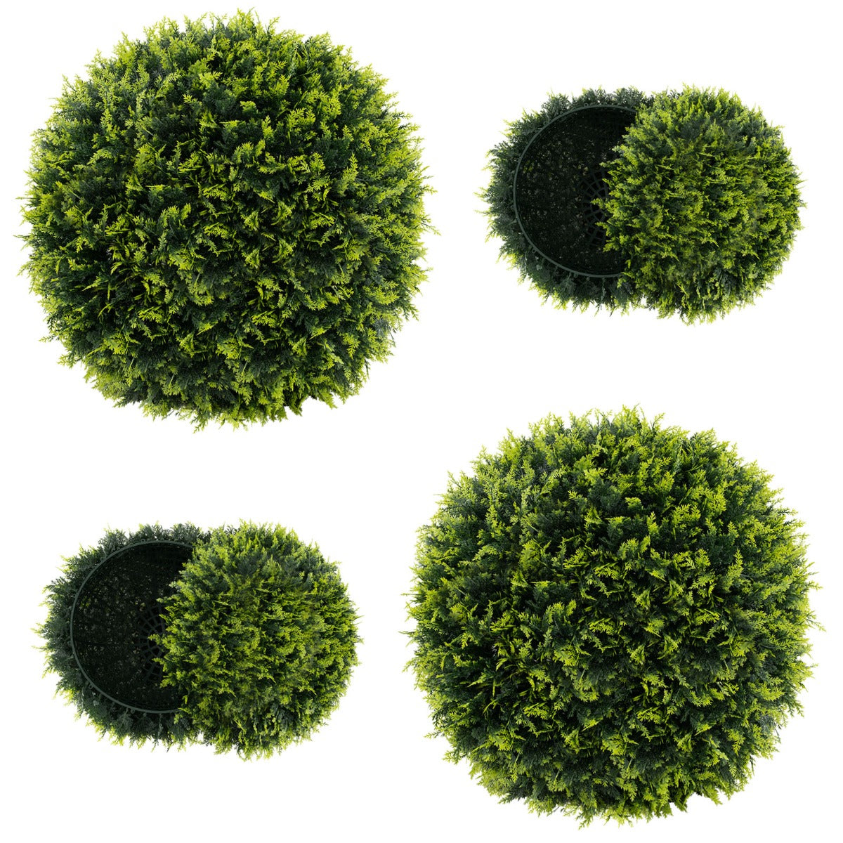 LIVSK 2 Kunstmatige Cederhouten Topiarybollen - Onderhoudsvrij - Eenvoudige Installatie - Voor Binnen en Buiten - Ø 55 cm - Groen