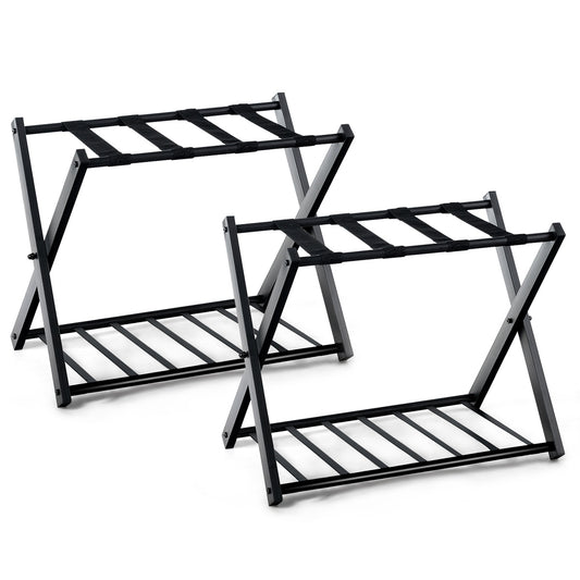 LIVSK Opvouwbaar Bagagerek - Stevige Metalen Structuur - 60 kg Draagvermogen - Ruimtebesparend - Zwart