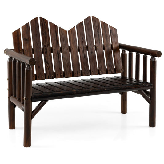 LIVSK Houten Loveseat voor Buiten - Massief Sparren- en Dennenhout - Ergonomische Rugleuning - Tot 300 kg - Donkerbruin