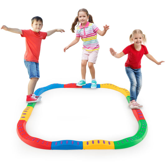 LIVSK 20 Stuks Kinderbalanceerbalken - Stimuleert Balans en Coördinatie - Antislip Pads - Draagvermogen 80 kg - Macaron-groen