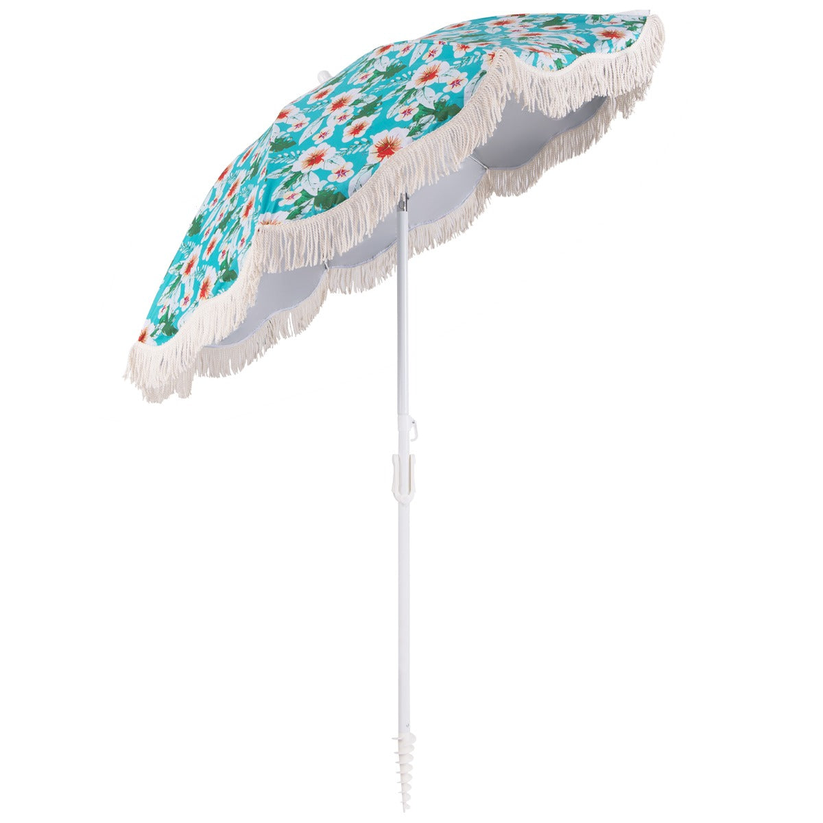 LIVSK Vintage Parasol met Kwastjes - Waterafstotend en Zonwerend - Verstelbaar Kantelsysteem - Inclusief Draagtas - 200 x 200 x