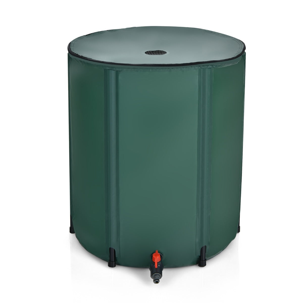 LIVSK Regenwatertank 200 L - Opvouwbaar PVC Frame - Aftapkraan - Filtergaas - Weerbestendig - Groen