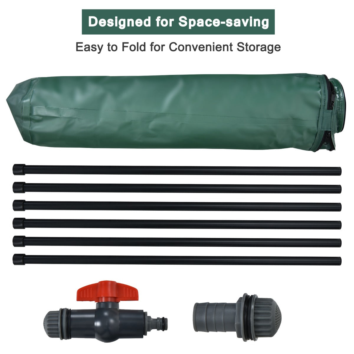 LIVSK Regenwatertank 200 L - Opvouwbaar PVC Frame - Aftapkraan - Filtergaas - Weerbestendig - Groen