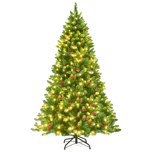 LIVSK Kunstkerstboom - 1100 Takken - 450 LED-lampjes - Opvouwbaar met Stabiele Standaard - 115 x 200 cm - Groen