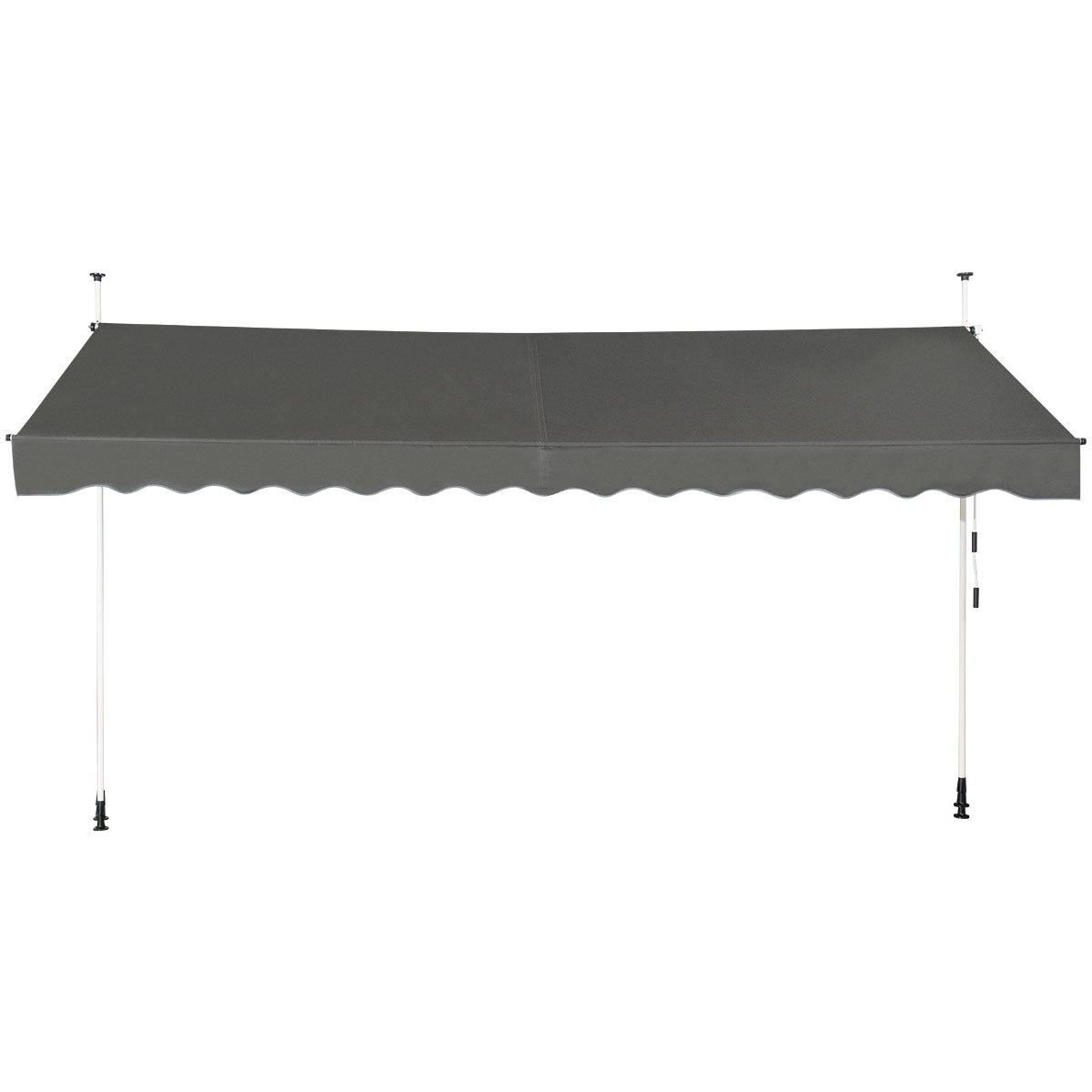 LIVSK Oprolbare Luifel - Verstelbaar Aluminium Frame - Weerbestendig Oxford Doek - Hoogte 200-300 cm - Grijs
