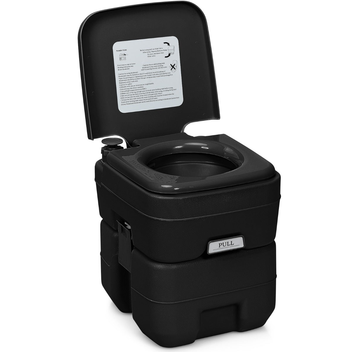 Livsk costway 20l 12l draagbaar kampeertoilet met afneembare afvalreservoir zwart 1 1