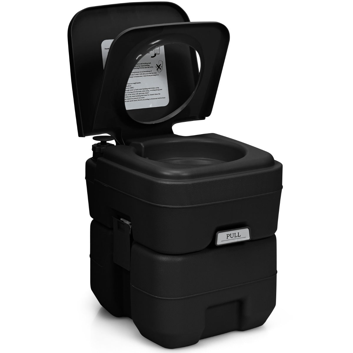 Livsk costway 20l 12l draagbaar kampeertoilet met afneembare afvalreservoir zwart