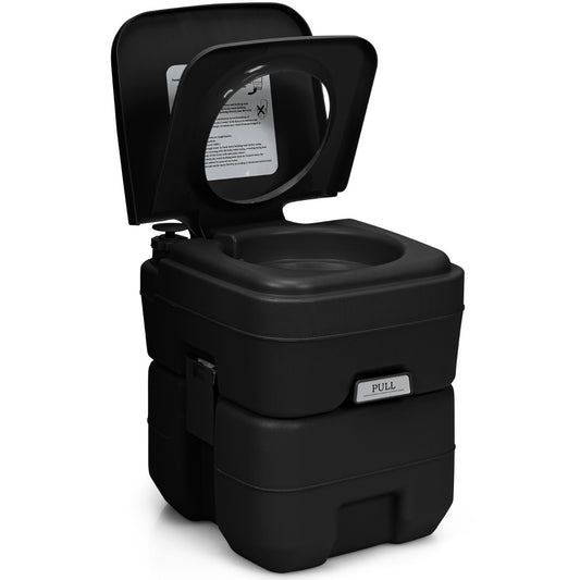 Livsk costway 20l 12l draagbaar kampeertoilet met afneembare afvalreservoir zwart