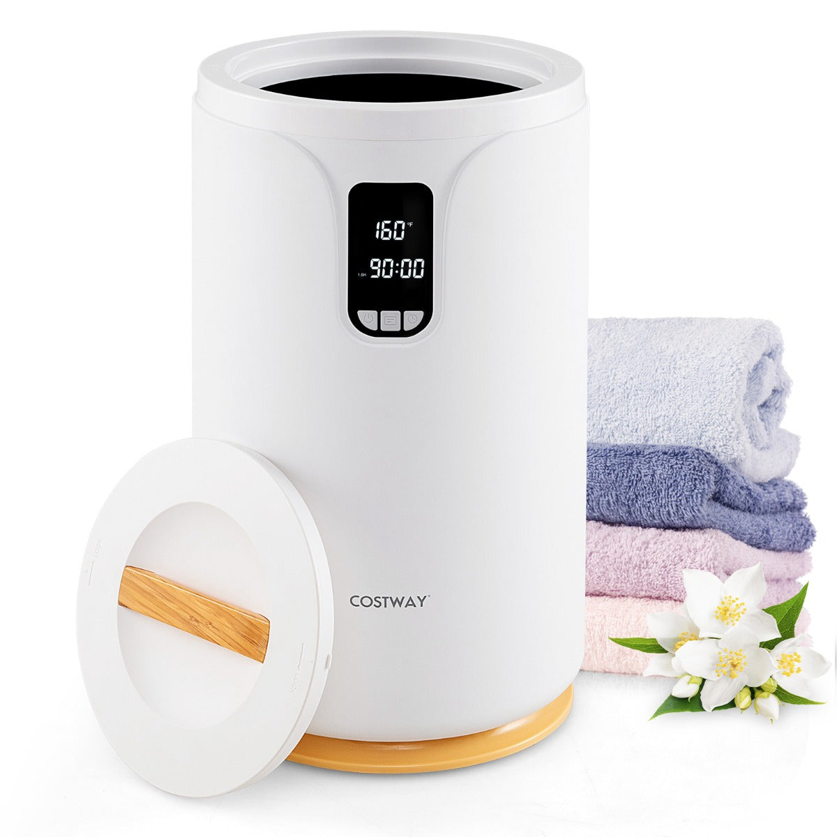 LIVSK Handdoekwarmer 20L - Snelle Opwarming tot 130°C - Timer tot 24u - Kinderslot - Aromatherapiehouder - Wit