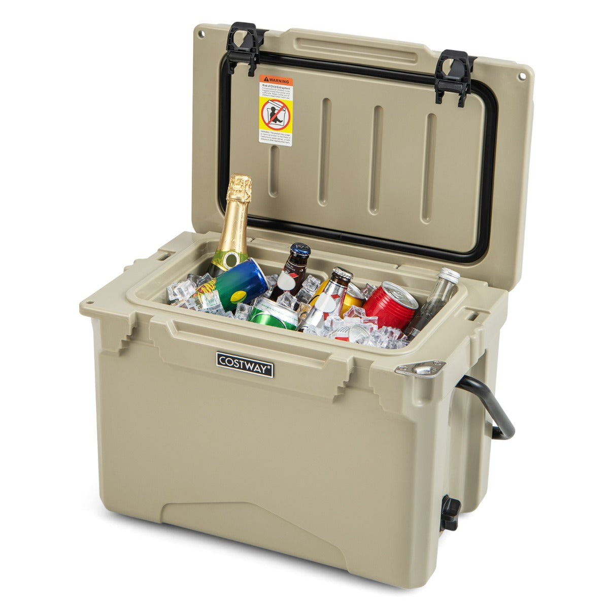 LIVSK 21 L Geïsoleerde Koelbox - Duurzaam Rotomoulded Ontwerp - Bekerhouders - Flesopener - Tot 100 kg - Khaki