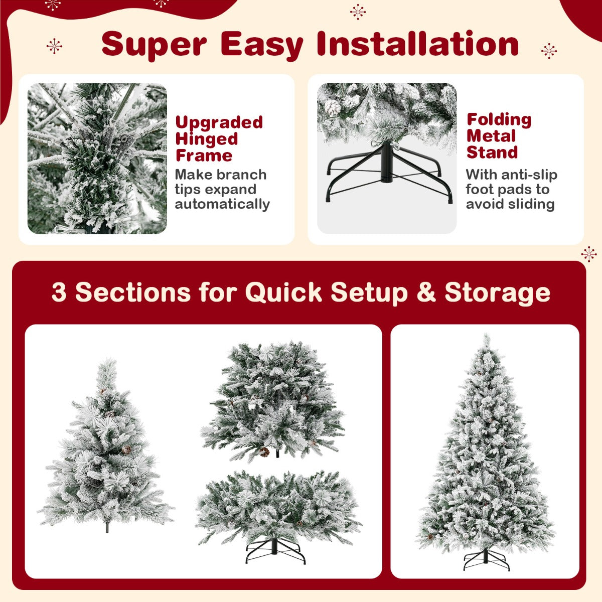LIVSK 210 cm Kunstkerstboom - 1270 Takken - 320 LED-lampen - 4 Kleuren - 8 Modi - Eenvoudige Opbouw - Groen