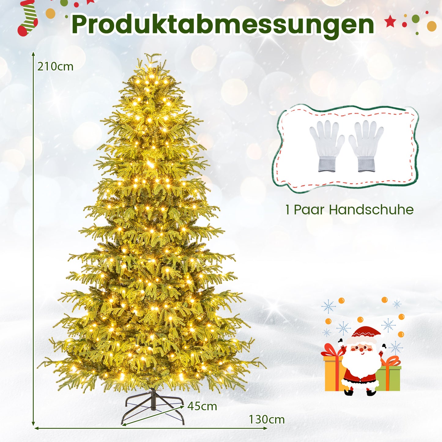 LIVSK Kunstkerstboom met Verlichting - Dennenboom - 210 cm - Groen
