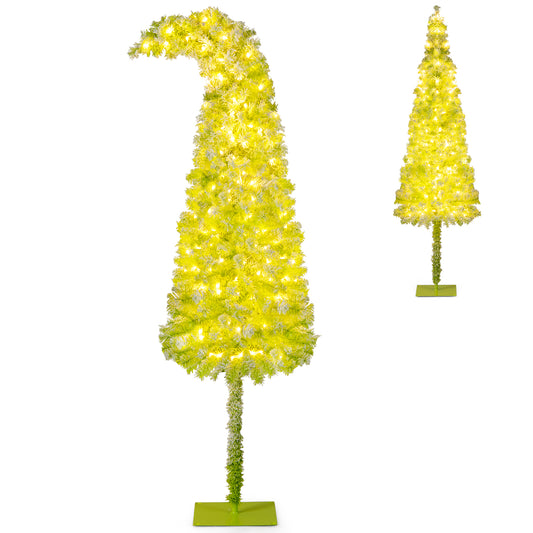 LIVSK Voorverlichte Kunstkerstboom - 210 cm - 366 Takpunten - 160 LED-lampen - 8 Verlichtingsmodi - Groen