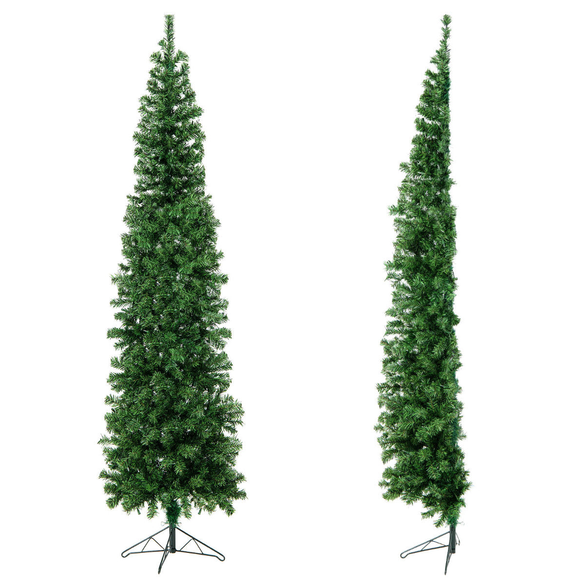 LIVSK Verlichte Halve Kerstboom - 150 LED-lampjes - 450 Takuiteinden - Ruimtebesparend - 60 x 210 cm - Groen