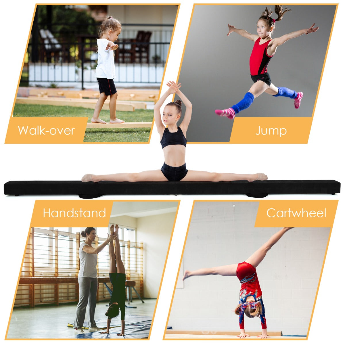 LIVSK Opvouwbare Gymnastische Evenwichtsbalk - Antislip en Duurzaam - Geschikt voor Beginners en Professionals - 210 x 10 x 8 cm