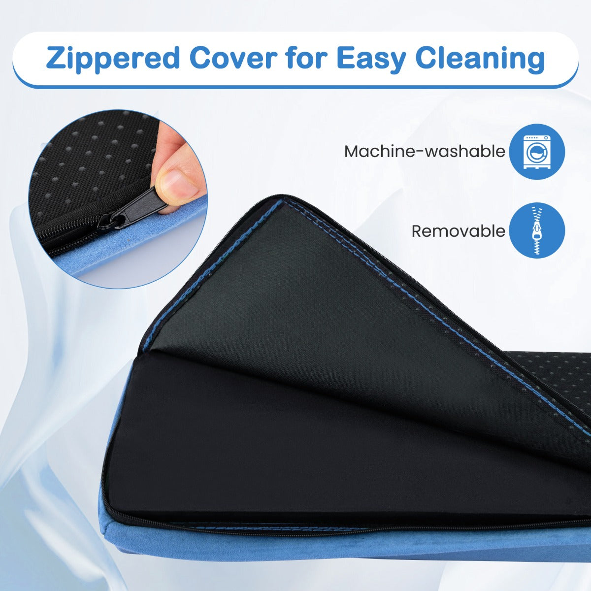 LIVSK Opvouwbare Evenwichtsbalk - EVA-schuim met Suède Hoes - Antislip - Draagbaar en Lichtgewicht - Tot 73 kg - Blauw/Paar/Roze