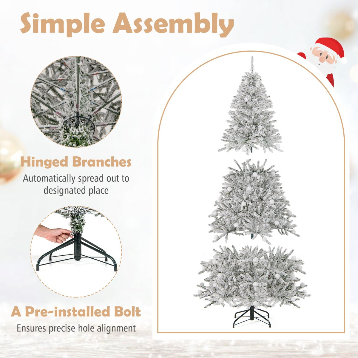 LIVSK Kunstkerstboom met 350 Warmwitte LED - lampen - 3 Lichteffecten - Sneeuw - bekleed - 210 cm - 905 Takpunten - Zilver