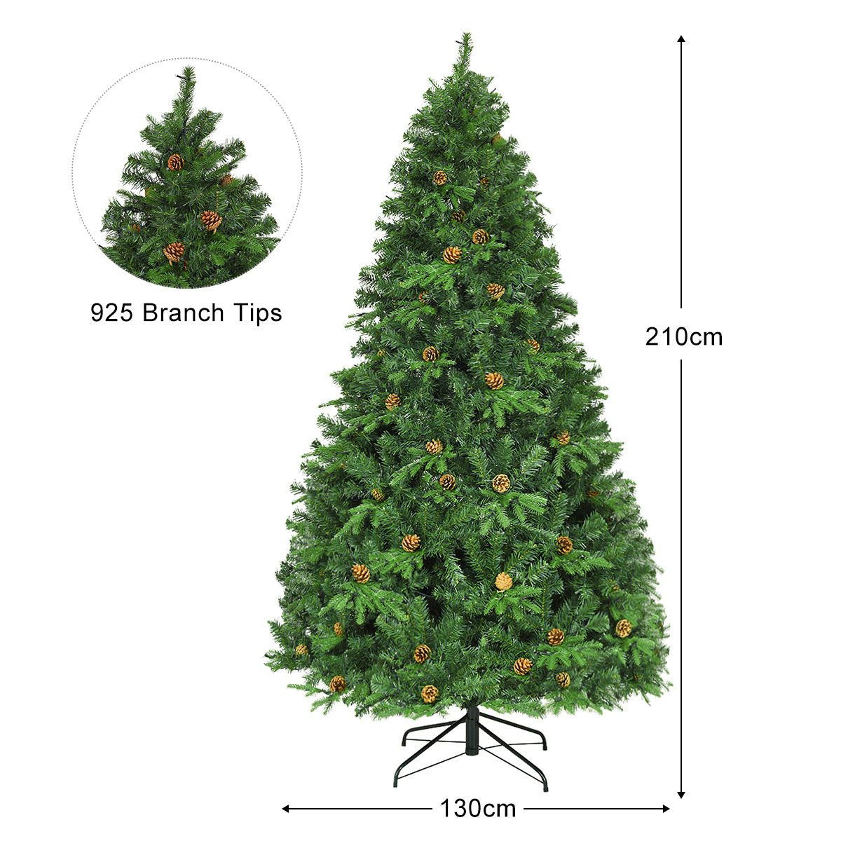 Livsk costway 210cm kunstkerstboom en 64cm kleine kerstboom grote kerstboom 460 leds en tafelkerstboom 50 leds 1 1