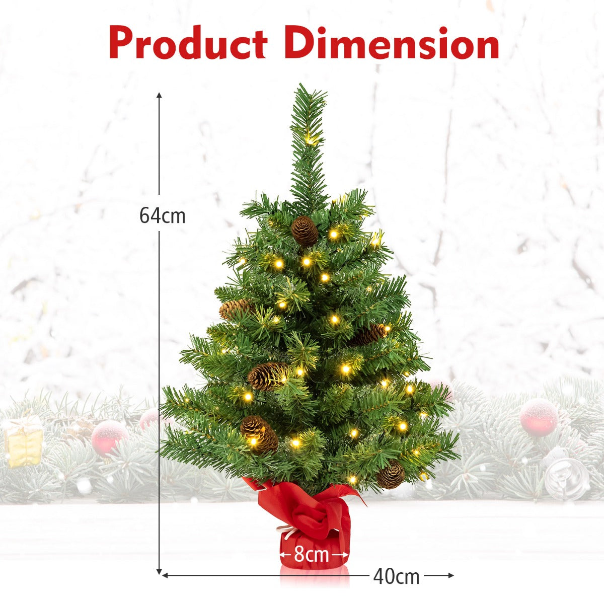 Livsk costway 210cm kunstkerstboom en 64cm kleine kerstboom grote kerstboom 460 leds en tafelkerstboom 50 leds 2