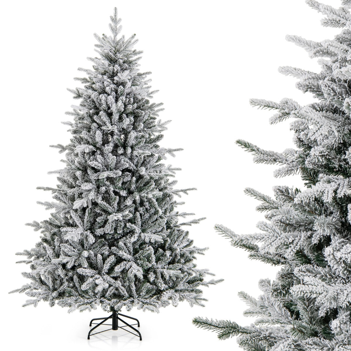 LIVSK Kunstkerstboom - 350 LED-lampen - 8 Verlichtingsmodi - 1164 Takpunten - Hoogte 218 cm - Groen & Wit