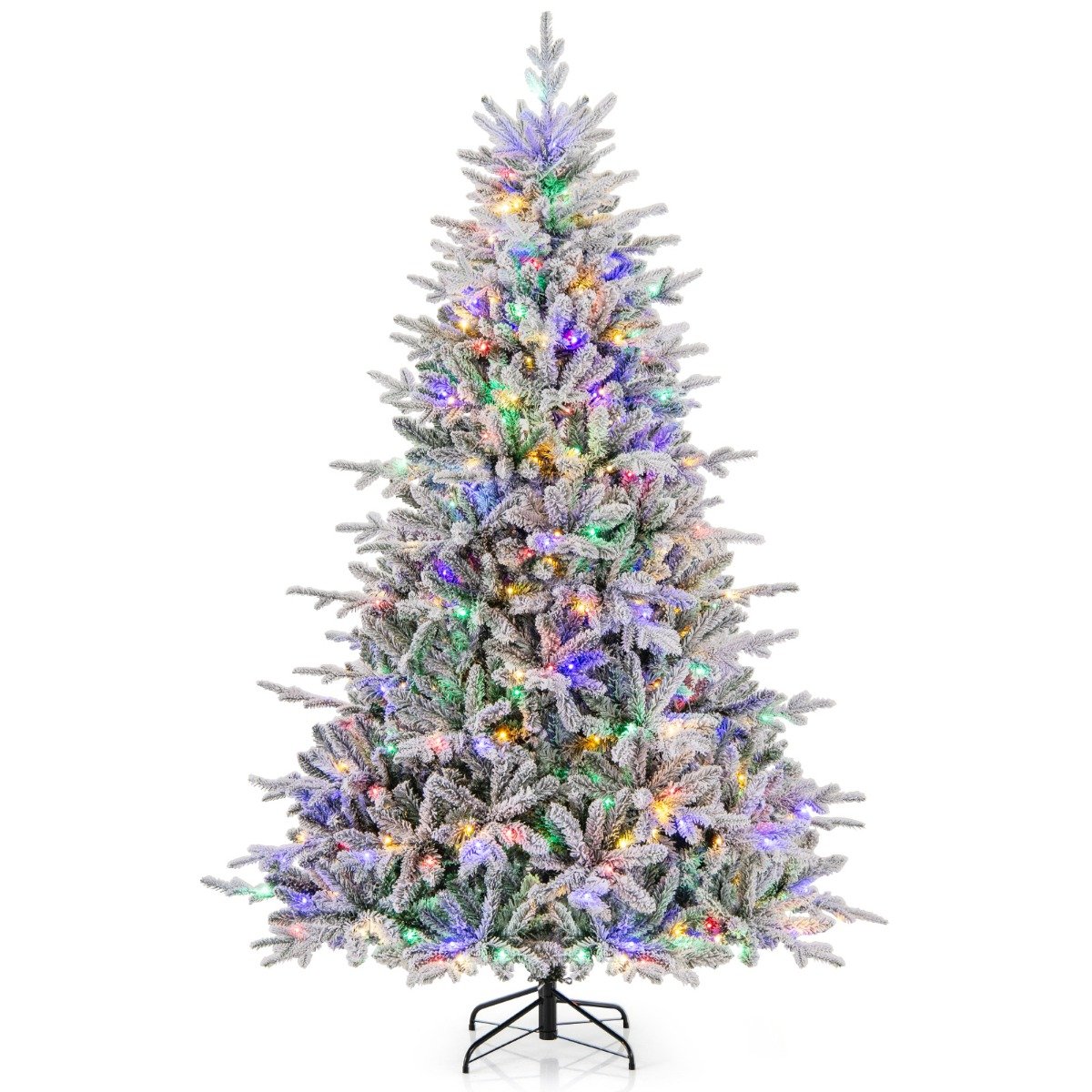LIVSK Kunstkerstboom - 350 LED-lampen - 8 Verlichtingsmodi - 1164 Takpunten - Hoogte 218 cm - Groen & Wit