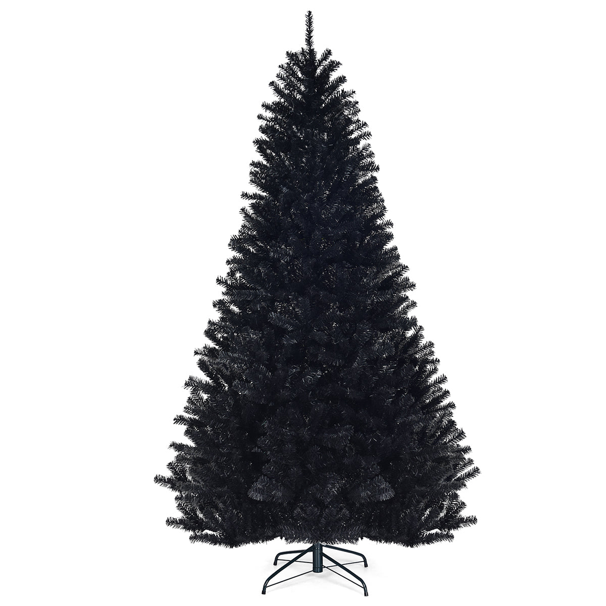 LIVSK Halloween-kerstboom 130 x 225 cm - 1258 takpunten - Stevige metalen standaard - Geschikt voor binnen en buiten - Zwart