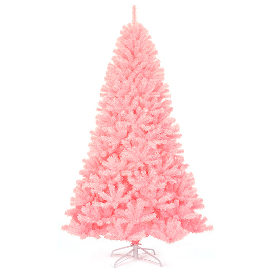 LIVSK Roze Kunstkerstboom - Scharnierende Secties - 1258 Takken - 100% PVC - Eenvoudige Montage - 225 x 129 cm - Roze