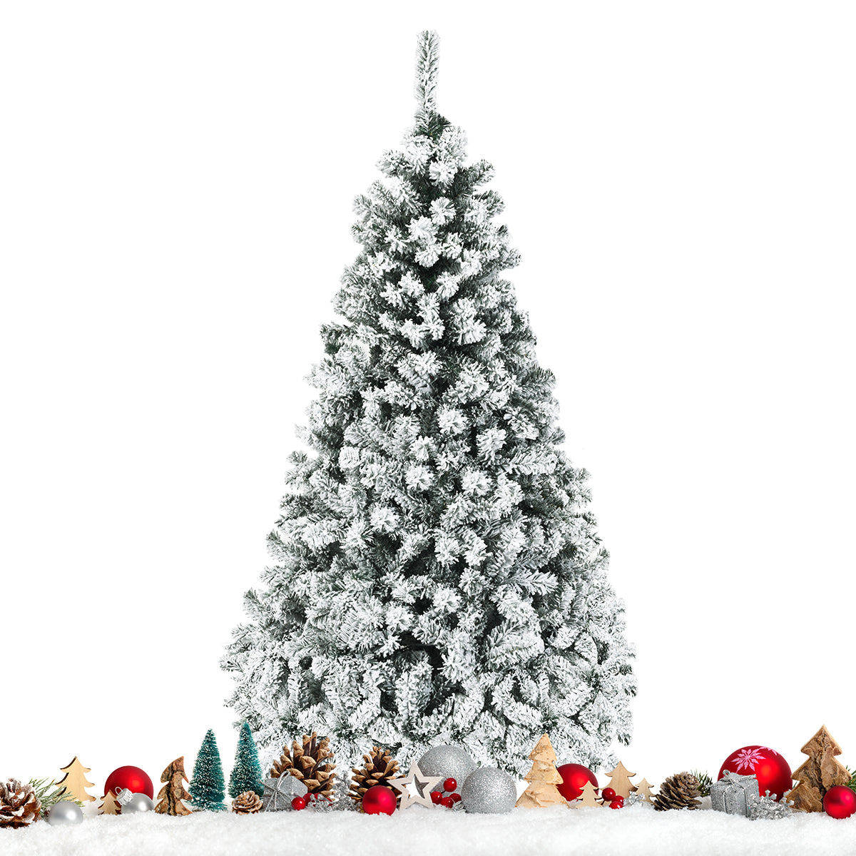 LIVSK Voorverlichte Kerstboom 225 cm - 1010 Takken - 450 Warmwitte LED Lampjes - Duurzaam PVC - Stabiele Metalen Standaard - Groen