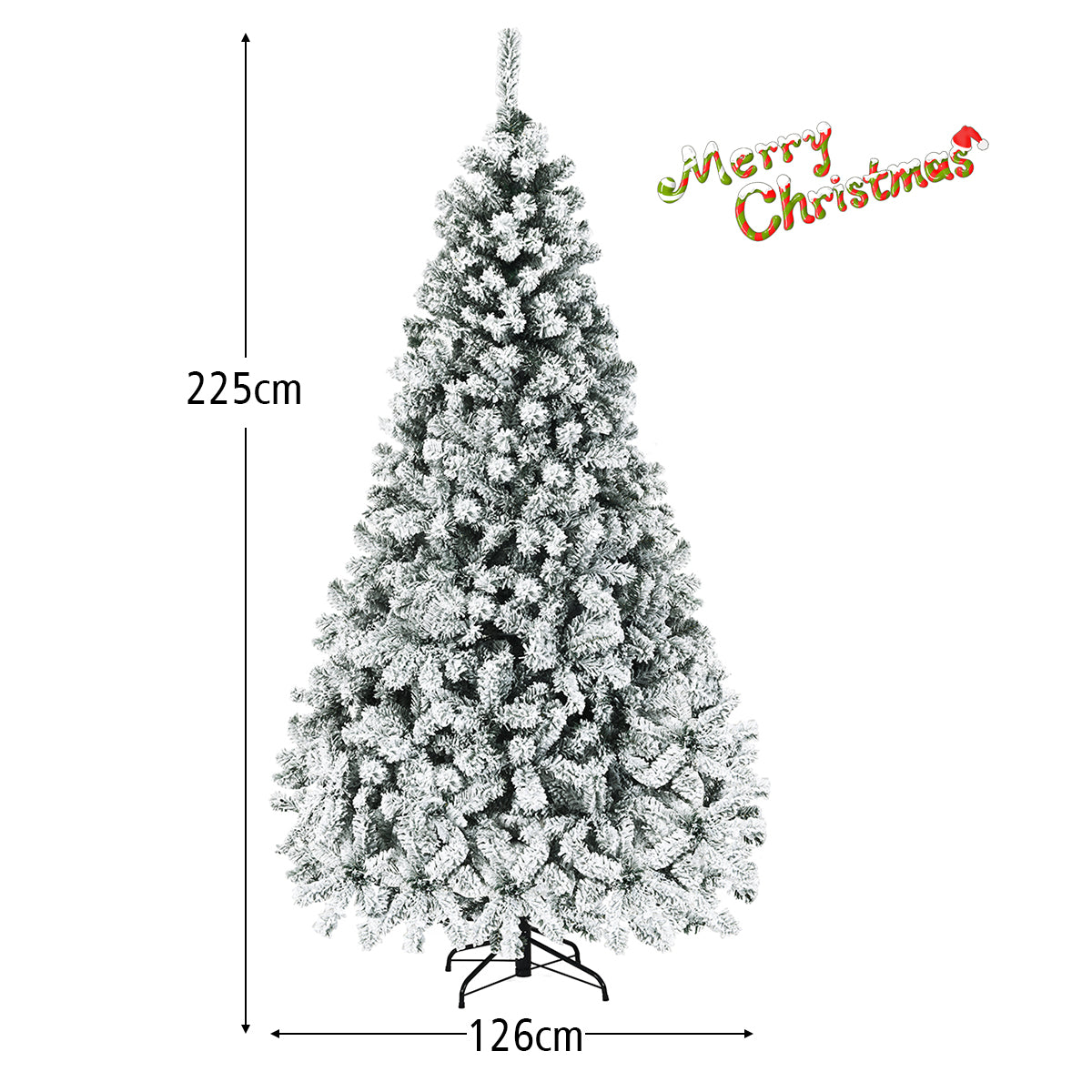 LIVSK Voorverlichte Kerstboom 225 cm - 1010 Takken - 450 Warmwitte LED Lampjes - Duurzaam PVC - Stabiele Metalen Standaard - Groen