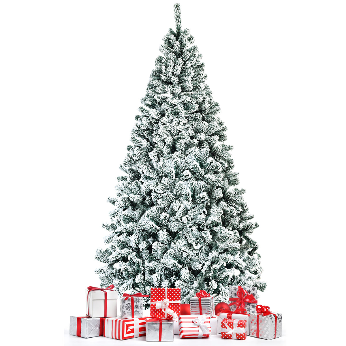 LIVSK Onverlichte Kerstboom Sneeuwspar - 1010 Takken - Scharnierontwerp - Duurzame Metalen Standaard - 128 x 225 cm - Groen