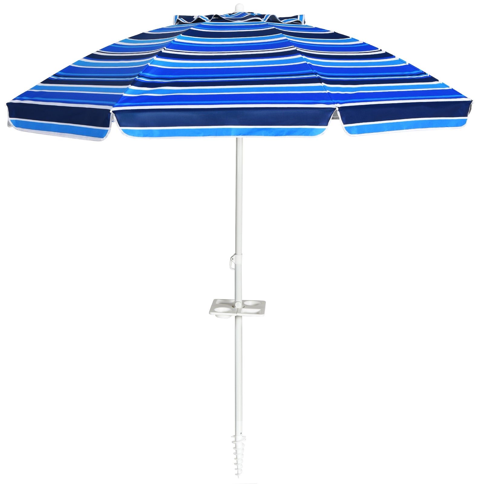 LIVSK Zonbescherming Parasol - Kantelbaar Ontwerp - Stabiele Structuur - Inclusief Bekerhouder en Draagtas - Donkerblauw