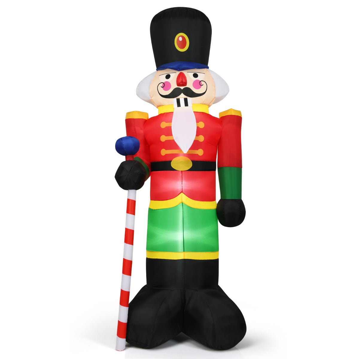 LIVSK Opblaasbare Kerst Notenkraker Soldaat - 2,4 m Hoog - Waterdicht Polyester - 3 LED-Lampjes - Voor Binnen en Buiten -